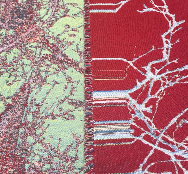 plaid Bonheur, jacquard woven, 200 cm x 150 cm, textile design, interior textiles, throw, wandkleed, wandtapijt, bloemenprint