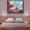 geweven wandkleed, wandtapijt, slaapkamer, natuur, lotusbloemen, interieurdesign, textieldecoratie, textielkunst